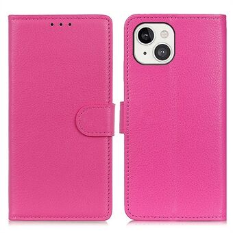 Litchi Textuur PU Stand Wallet Mobiele Telefoon Case Shell voor iPhone 13 6.1 inch