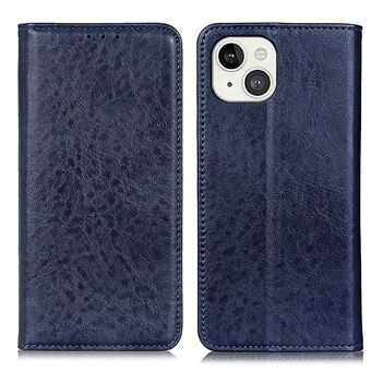 Crazy Horse Texture Stand portemonnee lederen telefoonstandaard hoesje voor iPhone 13 - blauw