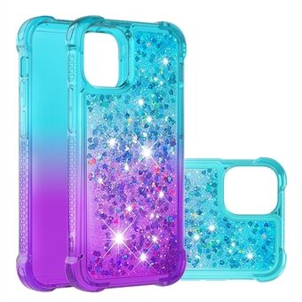 Gradient Quicksand Series Flowing Liquid Floating Soft TPU Cover voor iPhone 13 6.1 inch