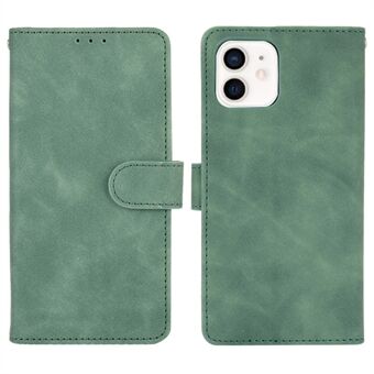 Skin-touch Stand Functie PU lederen beschermende flip folio-cover met polsband voor iPhone 13 6,1 inch