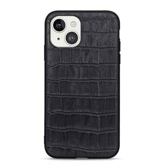 Krokodillenleer Anti-kras Lederen PC + TPU Combo Telefoon Achterkant voor iPhone 13 6.1 Inch