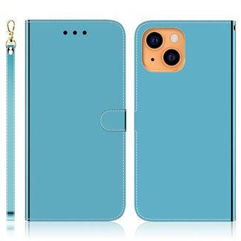 Spiegelachtig oppervlak magnetisch slot PU lederen portemonnee hoesje Shell voor iPhone 13 6.1 Inch