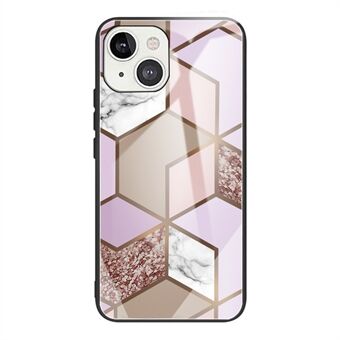 Explosiebestendig gehard glas + zachte TPU-combi-patroonprint Hybride hoes voor iPhone 13 6.1 inch