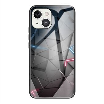 Patroon bedrukt glas + TPU combo hybride telefoon achterkant voor iPhone 13 6.1 inch