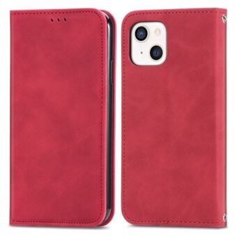 Auto-absorberende valbestendige vintage-stijl skin-touch aanvoelende leren hoes met kaartsleuven voor iPhone 13 6,1 inch