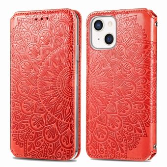 Mandala bloem bedrukt magnetische auto-geabsorbeerde Stand portemonnee volledige bescherming lederen telefoonhoes voor iPhone 13 6.1 inch