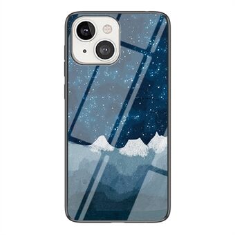 3D Starry texture gehard glas Gladde krasbestendige beschermende achterkant voor iPhone 13 6.1 inch