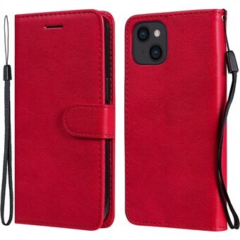 Goed beschermde PU lederen portemonnee kaartsleuven Design telefoonhoes met riem voor iPhone 13 6.1 inch