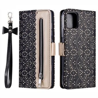 Folio Flip Zipper Wallet Blonde lederen beschermhoes voor iPhone 13 6.1 inch