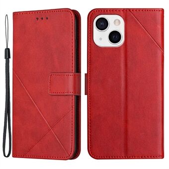 Allround bescherming Effen kleur PU lederen telefoonhoes met Stand en magnetisch slot voor Apple iPhone 13 6.1 inch