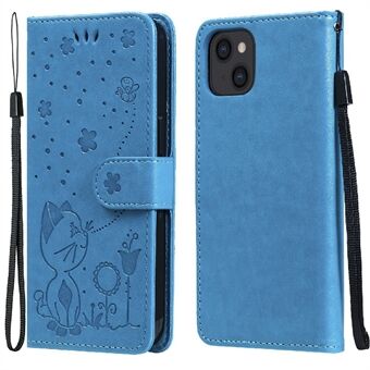 Volledige bescherming van PU-lederen Stand met riem voor iPhone 13 6.1 inch