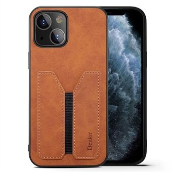 Elastisch kaartslot Slank PU-leer gecoat Zacht TPU + harde pc Schokbestendig telefoonhoesje voor iPhone 13 6,1 inch