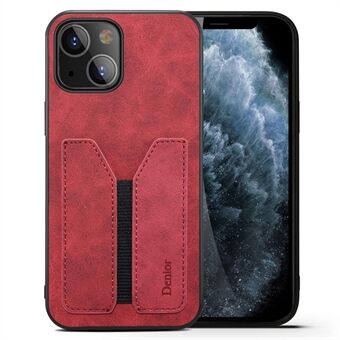 PU-leer gecoate zachte TPU + harde schokbestendige telefoonhoes voor iPhone 13 - rood