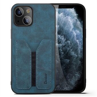 PU-leer gecoate zachte TPU + harde schokbestendige telefoonhoes voor iPhone 13 - blauw