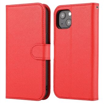 Cross Texture Afneembare 2-in-1 Wallet Stand TPU Phone Case voor iPhone 13 6.1 Inch