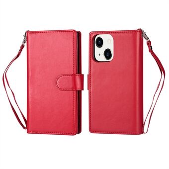 Portemonnee met 9 kaartsleuven. Afneembare 2-in-1 TPU-telefoonhoes voor iPhone 13 6.1 inch
