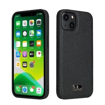 FIERRE SHANN Slanke PU-leer gecoate zachte TPU + harde pc hybride beschermhoes voor iPhone 13 6.1 Inch