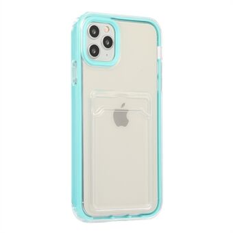 Doorzichtige zachte TPU + pc-camerabescherming Anti-drop schokbestendige telefoonhoes met kaarthouder voor iPhone 13 6.1 Inch