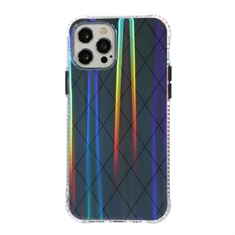 Aurora Rhombus Pattern Print Acryl + TPU Hybrid Case Beschermende telefoonhoes voor iPhone 13 6.1 Inch