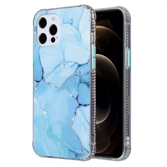 Glaze Marble Pattern Light Slim Anti-Fall Acryl + TPU Phone Back Cover voor iPhone 13 6.1 inch