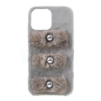 Plush Coated Love Beads PC Hard Shell mobiele telefoonhoes voor iPhone 13 6,1 inch