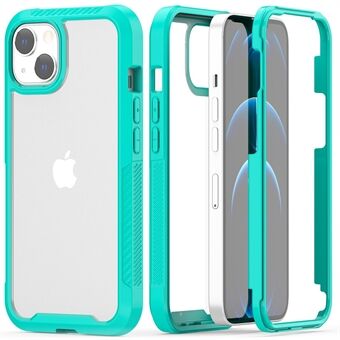 Antislip verdikte TPU-frame bumper + pc-achterpaneel hybride telefoonhoesbeschermer voor iPhone 13 - babyblauw