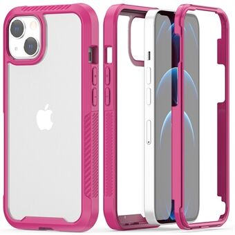 Antislip verdikte TPU-frame bumper + pc-achterpaneel Hybride telefoonhoesbeschermer voor iPhone 13 - paars