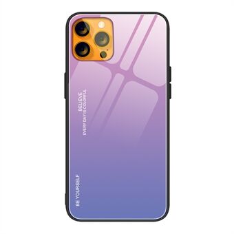 Gradiënt 9H Hardheid Gehard Glas + TPU Krasbestendig Anti-Drop Dunne Licht Hybride Telefoon Cover voor iPhone 13 6.1 Inch