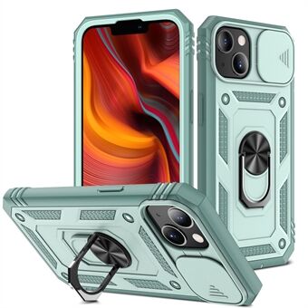 Anti-drop schokbestendig cameraschuifontwerp 3-in-1 TPU + pc + metalen telefoonhoes voor iPhone 13 6.1 inch