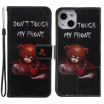 Patroon Print Design Stand Wallet Phone Case Shell Protector voor iPhone 13 6.1 inch