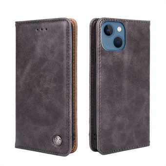 Stitching Line Leather Wallet Cover Folio Flip Stand Case voor iPhone 13 6.1 inch