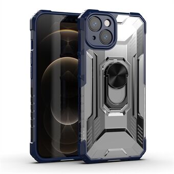 RUGGED SHIELD Armor PC + TPU Hybride mobiele telefoonhoes met Ring voor iPhone 13 6.1 inch