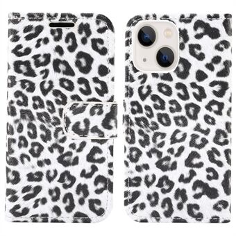 Luipaard Textuur Lederen Portemonnee Stand Beschermende Telefoon Case Cover voor iPhone 13 6.1 Inch