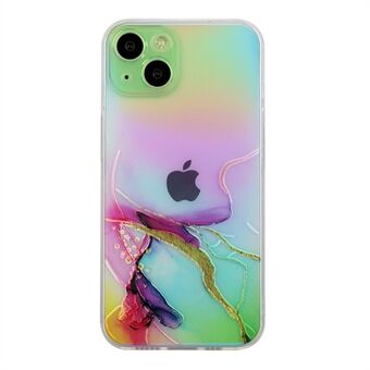 Aurora Shiny kleurrijke laser volledig verpakt gratis gedraaid marmerpatroon Flexibele TPU-hoes voor iPhone 13 6.1 Inch