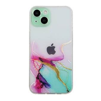 Kleurrijk reliëf marmerpatroon afdrukken Zachte TPU precies gesneden telefoonhoes voor iPhone 13 6.1 Inch