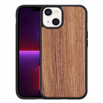 Massief houten oppervlak TPU telefoon achterkant Beschermhoes voor iPhone 13 6.1 inch