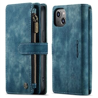 CASEME C30-serie Schokbestendig Ondersteunend Stand Ritsvak Schokbestendig PU-leer TPU Wallet Cover Flip Case Telefoonhoes voor iPhone 13 6.1 inch