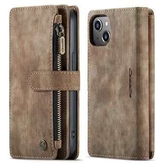 CASEME C30-serie Schokbestendig Ondersteunend Stand Ritsvak Schokbestendig PU-leer TPU Wallet Cover Flip Case Telefoonhoes voor iPhone 13 6.1 inch