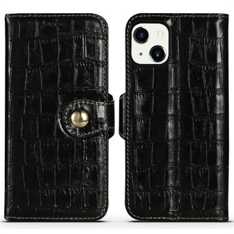 Pouch Design Krokodil Textuur Lederen Flip Folio Stand Beschermhoes voor iPhone 13 6.1 Inch