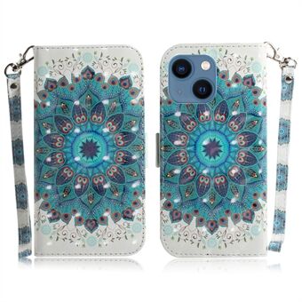 Light Spot Decor Patroon Afdrukken Portemonnee Stand Lederen Case Telefoonbeschermer voor iPhone 13 6.1 Inch