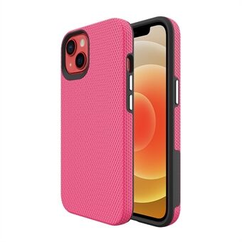 Unique Stijve Textuur PC + Zachte TPU Onafhankelijke Knoppen Anti-Drop Hybrid Covers voor iPhone 13 6.1 Inch