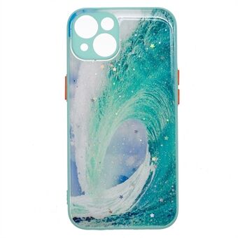 Flexibele TPU + harde pc-patroonafdruk Valbestendige epoxy-telefoonhoesbeschermer voor iPhone 13 6.1 Inch