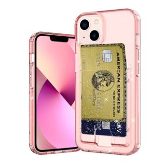 GW18 Soft TPU Cover Back Card Slot Krasbestendig Sparkling Clear Phone Cover Shell voor iPhone 13 6.1 Inch