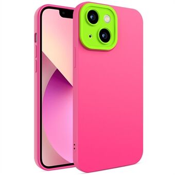 Eagle Eye Lens-serie Cameralensbescherming Rubberen TPU + PC hybride telefoonhoesje voor iPhone 13 - Rose + Lime