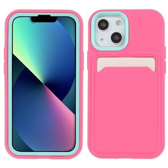 Oppervlak met rubbercoating PC + TPU Hybride hoesjes Ontwerp met kaartsleuf Anti-val beschermhoes voor iPhone 13 6.1 inch