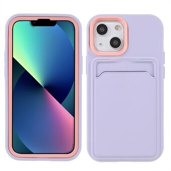 Oppervlak met rubbercoating PC + TPU Hybride hoesjes Ontwerp met kaartsleuf Anti-val beschermhoes voor iPhone 13 6.1 inch