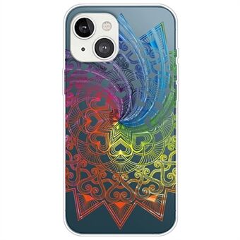 TPU-cover met kantpatroonprint met transparant verlooppatroon Ontwerp Valbestendige telefoonbeschermhoes voor iPhone 13 6.1 inch