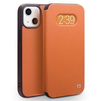 QIALINO Ultradunne Flip Folio Echt Leer Goed Beschermde Telefoon Cover Met Venster Voor iPhone 13 6.1 Inch