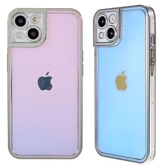 Shockproof Slim Case for iPhone 13 6.1 inch Soft TPU Cover Anti-scratch Electroplating Case Rhinestone Decorated Phone Protector