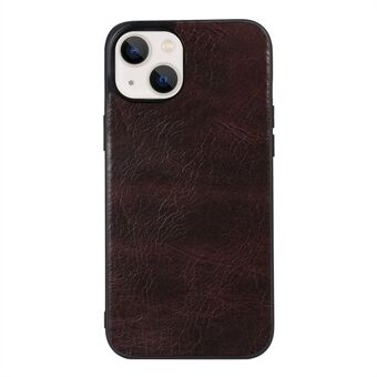 For iPhone 13 6.1 inch Crazy Horse Texture Genuine Cowhide Leather Coated PC + TPU Phone Case